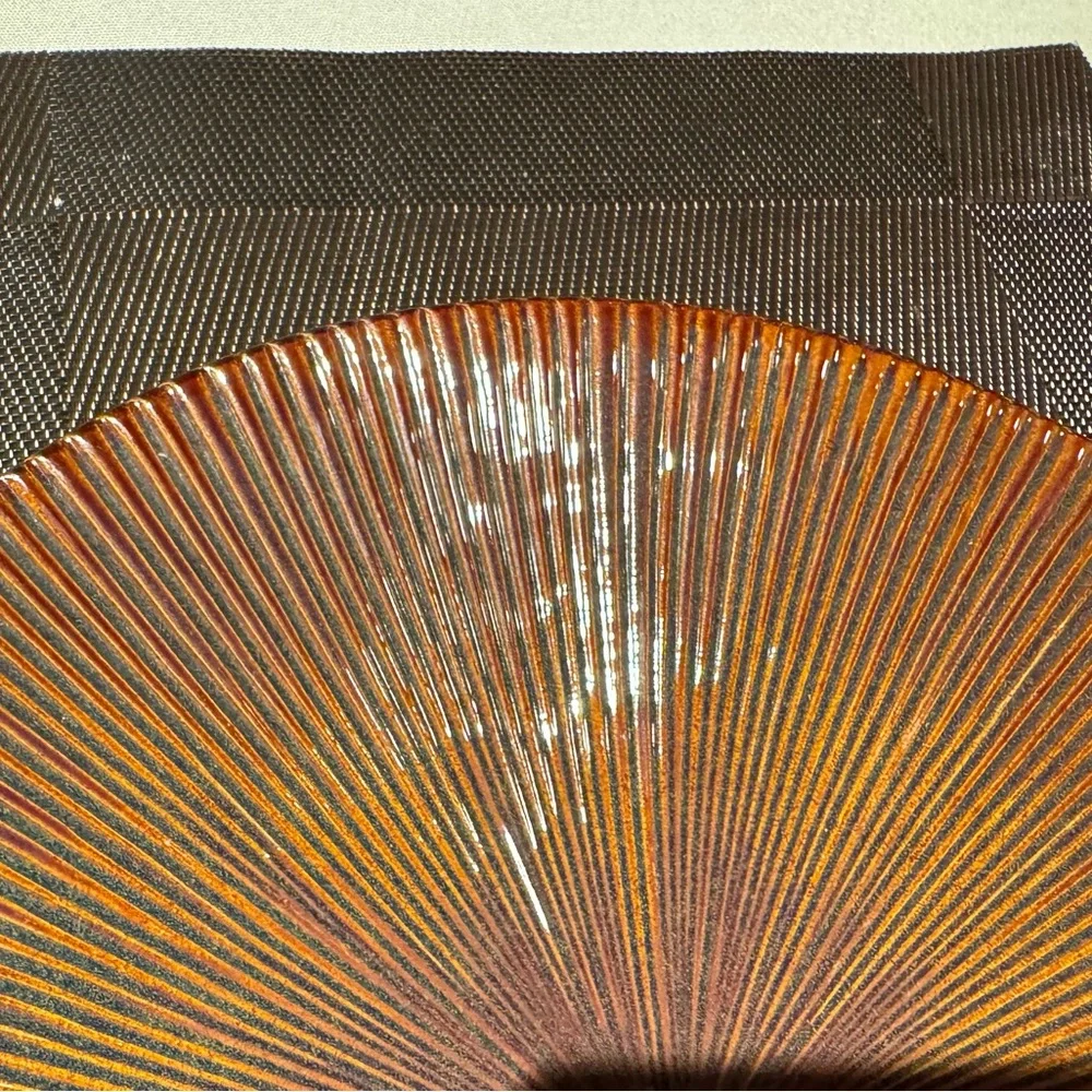 Colin Cowie JCPENNY Collection Lotus Leaf brown ceramic salad plate 11” diameter